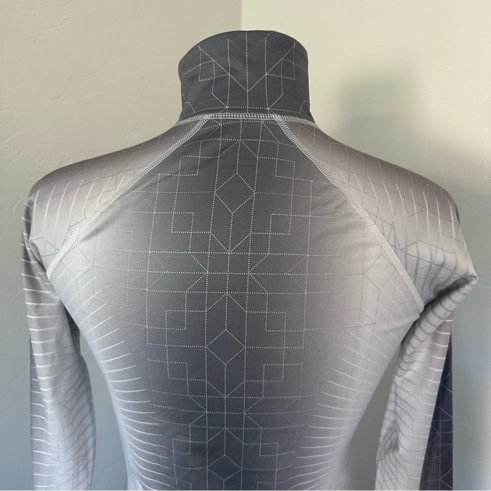 Nike PRO Dri-Fit Fleece 1/4 Zip White Grey Top Size M - Picture 9 of 12